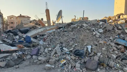 ▲Hazem在加薩走廊Khan Yunis城市的家園，被以軍轟炸後淪為廢墟，母親也因此喪身。（圖／Hazem提供）