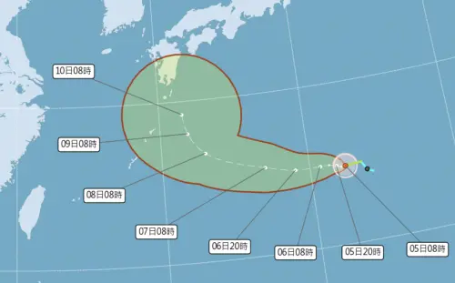 ▲哈隆颱風路徑往西移動後再北轉，對中秋節天氣並無影響。（圖／中央氣象署cwa.gov.tw）
