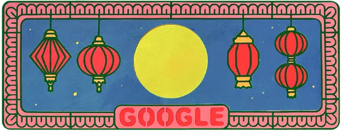 ▲Google首頁今天改成應景的中秋節專屬塗鴉，讓大家一起賞月。（圖／翻攝自Google官網）