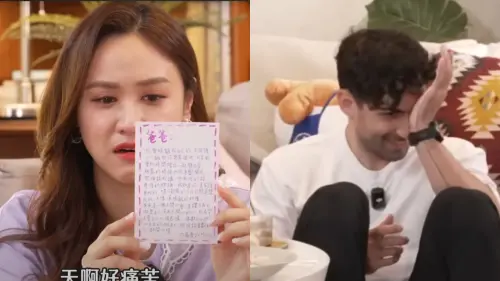 ▲吳姍儒（左）和酷（右邊）聽完寵物溝通師的翻譯信後，紛紛落淚直喊：「太難過了」。（圖／翻攝自萌寵明星粗乃玩 Have A Pet Day）