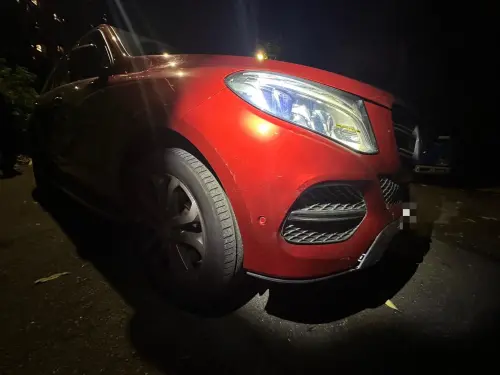 ▲黃子佼車損。（圖／警方提供）