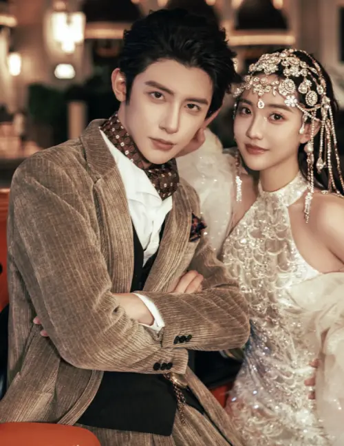 ▲中國短劇CP朱一未、白昕怡婚紗曝光。（圖／翻攝自朱一未抖音）
