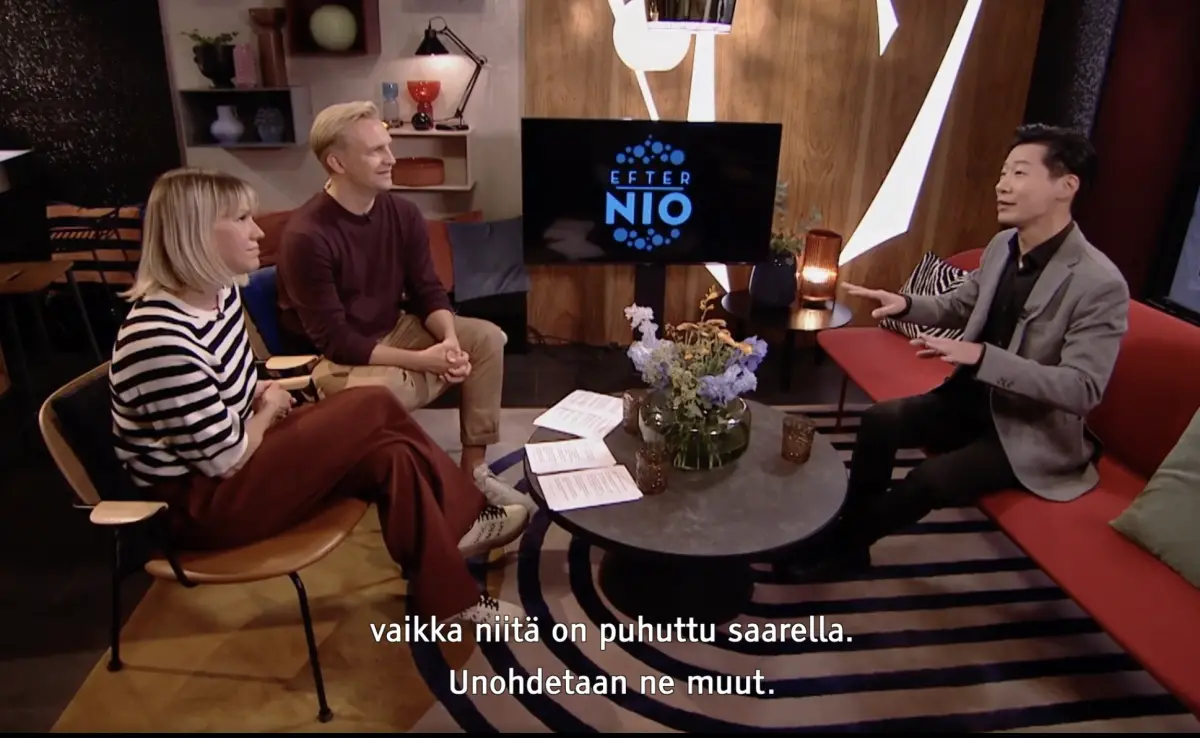 ▲林昶佐接受芬蘭公共電視 Yle 的旗艦級、高收視率談話節目訪問。（圖 / 翻攝自林昶佐臉書）