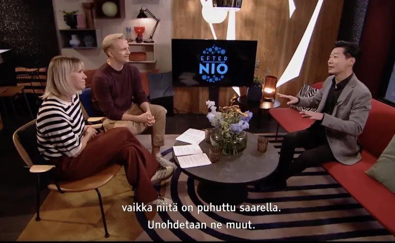 ▲林昶佐接受芬蘭公共電視 Yle 的旗艦級、高收視率談話節目訪問。（圖 / 翻攝自林昶佐臉書）