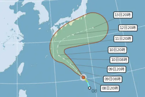 ▲「娜克莉颱風」昨日下午生成，路徑和哈隆相似，對台灣暫時無直接影響。（圖／中央氣象署cwa.gov.tw）