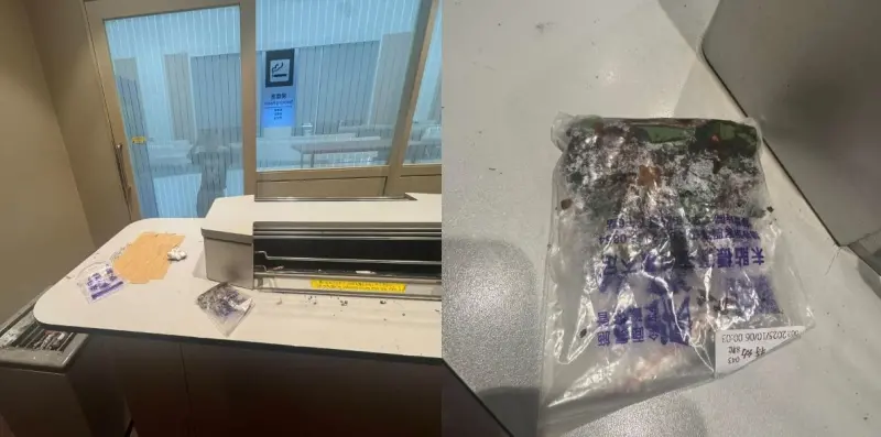 ▲台灣檳榔袋被隨意丟在沖繩機場的吸煙室（圖／爆料公社）
