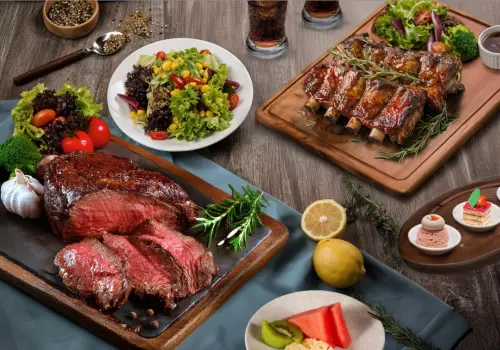 ▲台北萬豪酒店線上旅展還有Lobby Lounge推出平日豪吃之夜吃到飽單人券，將有78折優惠。（圖／台北萬豪提供）