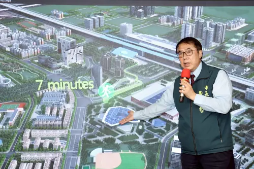 ▲ 台南市長黃偉哲親自主持記者會，說明輝達總部設立台南之優勢，誠摯邀請輝達執行長黃仁勳到台南參訪。（圖 ／南市府提供）