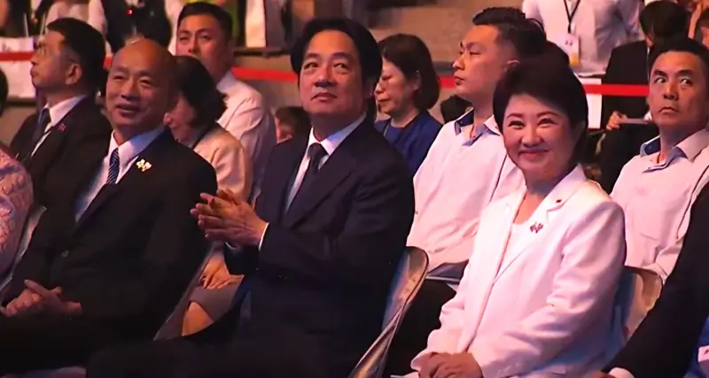    ▲賴清德和韓國瑜、盧秀燕互動融洽。（圖／台中市政府提供，2025.10.09）  
