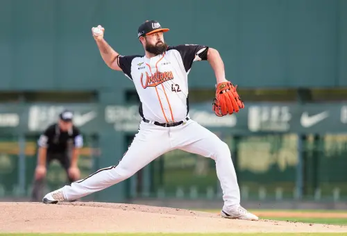 ▲統一獅先發投手獅帝芬扛下季後賽G1先發重任，面對樂天桃猿前5局失1分。（圖／統一獅提供）