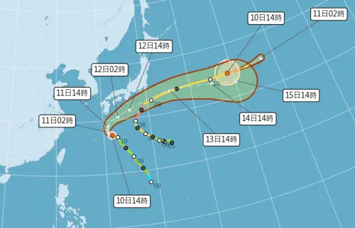 ▲雙十連假期間雙颱轉向，不會直接影響台灣天氣。（圖／中央氣象署cwa.gov.tw）