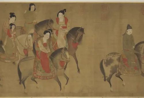 ▲宋李公麟麗人行。（圖／國立故宮博物院）