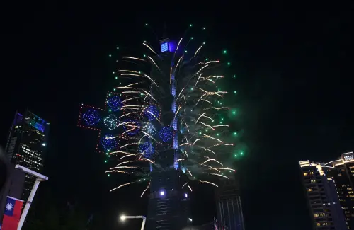 ▲2025雙十國慶101煙火＋無人機表演秀。（圖／記者林柏年攝）