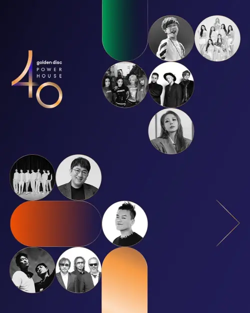 ▲《金唱片獎》評選出Golden Disc Powerhouse 40，表揚40位對韓國流行音樂發展最具影響力與代表性的音樂人，BTS（防彈少年團）、BLACKPINK、BIGBANG全上榜。（圖／Golden Disc @_GoldenDisc）