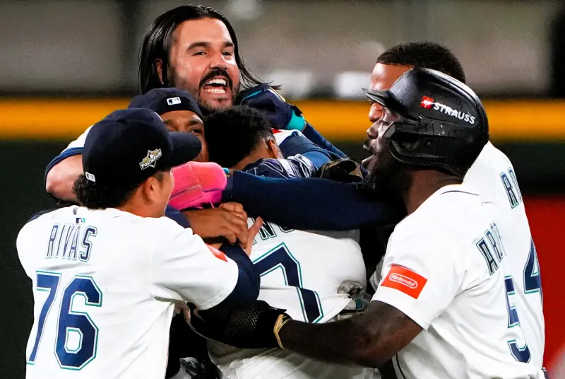 ▲美聯分區系列賽（ALDS）延長15局，水手靠著再見安打以3：2擊敗老虎，勇闖美聯冠軍賽，結束長達24年的等待。（圖／美聯社／達志影像）