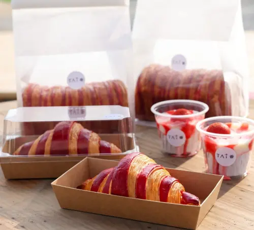 ▲承億酒店特別推出3款FOCASA系列限定甜點，圖為小帳蓬草莓卡士達可頌。（圖／承億酒店提供）