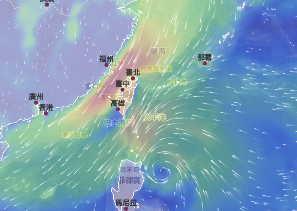 ▲從氣象署的風場預報顯示圖系統觀察10/19風場，菲律賓東方海面為低氣壓帶環境，不排除熱帶擾動發展。（圖／中央氣象署cwa.gov.tw）