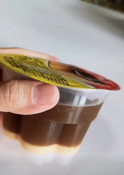 ▲自己做的「翻轉布丁」黑色焦糖體可能不會那麼深，是正常的。（圖／陳臻的創意食驗室授權提供）