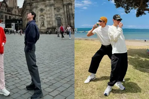 ▲南韓天團Super Junior成員銀赫（左圖），以及華語天王「林俊傑」（右圖），都在社群平台上曝光足踩HOKA鞋子的照片。（圖／銀赫IG、林俊傑IG）