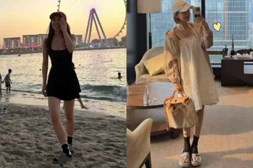 ▲「襪拖穿搭」不只球員或一般民眾喜愛，過去流行天后「蔡依林」和大陸當紅女星「趙露思」私底下都有類似搭配。（圖／蔡依林IG、趙露思小紅書）