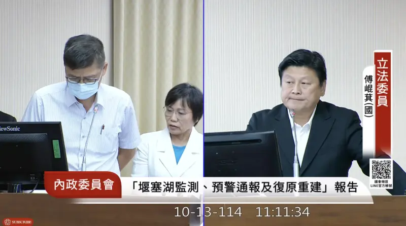 ▲國民黨團總召傅崐萁在立法院質詢時，不斷砲轟內政部長。（圖／翻攝自國會頻道）