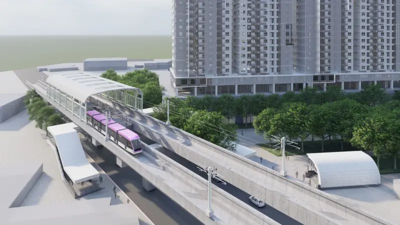 ▲泰板輕軌F28站模擬圖（圖／新北市政府捷運工程局提供）