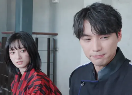 ▲福士蒼汰（右）與韓寧（左）首度合作，認為她戲裡戲外的反差大，對她的演技很有印象。（圖／烈日影像提供）