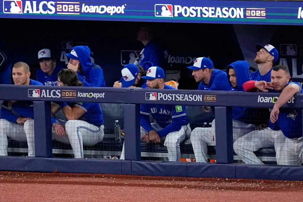 ▲MLB美聯冠軍戰，多倫多藍鳥在前兩戰打完陷入0：2落後劣勢，根據MLB數據統計，七戰四勝制系列賽中，首兩戰後都輸球的球隊，僅有16.1％的機率能夠逆轉贏下系列賽。（圖／美聯社／達志影像）