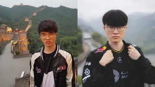 ▲Faker相隔8年再度重返故地萬里長城，而且都是正在挑戰三連霸的路上。（圖／翻攝微博）