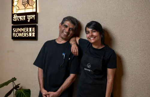 ▲「夏花餐室」將於11月21日、22日兩天，推出四手聯彈餐會，由主廚 Joseph Elias Vaz （左）與來自印度的客座主廚Gayatri Desai共同設計菜單。（圖／夏花餐室提供）