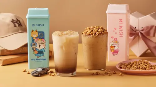 ▲Mr. WISH推出「戀愛系」飲品，同時結合萌系IP「好想兔」，推出限量的「祭典款造型罐」。（圖／業者提供）