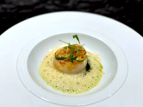 ▲「北海道干貝｜堅果奶油醬、菠菜醬」。（圖／記者蕭涵云攝）