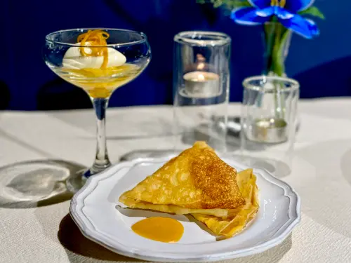 ▲「橙香可麗餅｜香草冰淇淋」。（圖／記者蕭涵云攝）