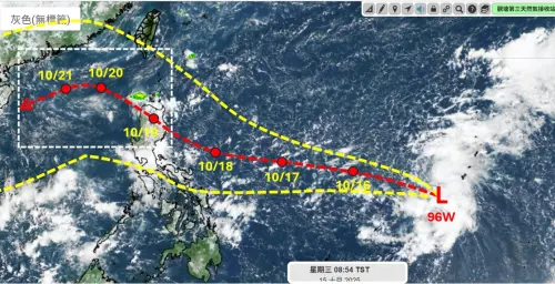 ▲風神颱風預估週五或週六生成，先是一路往西，移動到呂宋島附近後，路徑將有偏北或偏西的選擇。（圖／天氣職人-吳聖宇臉書）