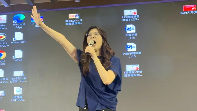 ▲國民黨主席候選人鄭麗文今天到台中，出席退將總會的會員大會。（圖／讀者提供，2025.10.15）