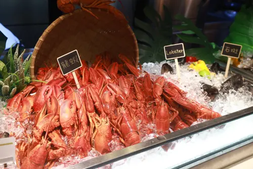 ▲台北寒舍艾美酒店的吃到飽餐廳「探索廚房」將於（16）日正式升級，選項、品質一併提升，像是全新開放式「日料檯」就有龍蝦、九孔鮑、生蠔、松葉蟹腳、干貝、海膽，假日還有帝王蟹腳。（圖／記者葉政勳攝）