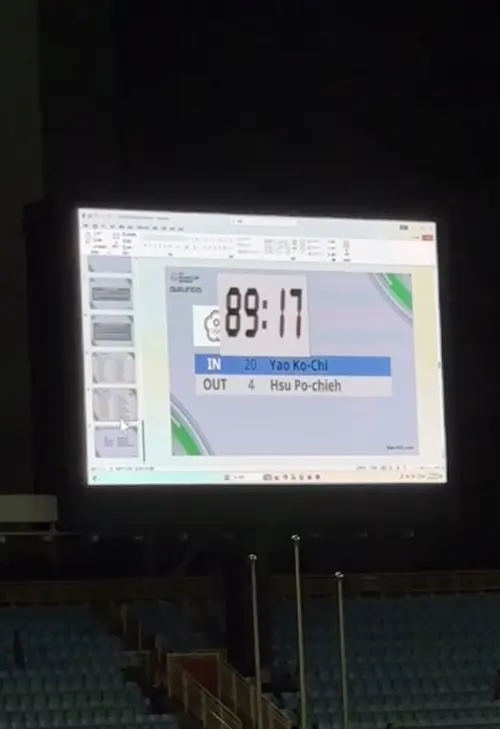 ▲有球迷將現場超陽春計分看板拍上社群，引發熱烈討論。（圖／翻攝自Threads）