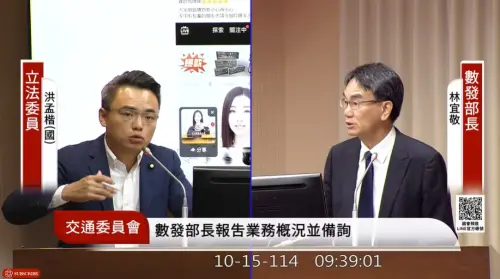 ▲數發部長林宜敬指出，未來會朝向中小學校園所提供的Wifi服務中，限制使用TikTok。（圖／截自國會頻道）