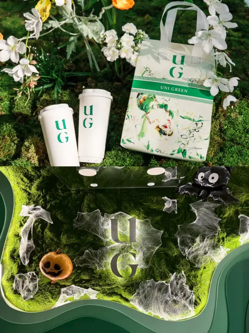 ▲UG Tea萬聖節「U茉降靈」限定套組開喝。（圖／UG Tea提供）