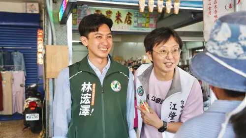 ▲現任台中市議員江肇國表示，林浤澤給人的第一印象是「帥」，但他不只是帥，多年幕僚助理基層歷練，也是他最捨不得離開的夥伴。（圖／高雄市議員（前鎮小港區）參選人林浤澤提供）