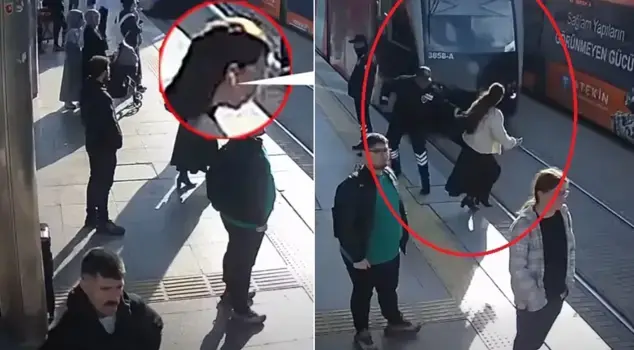 女戴耳機闖輕軌「沒聽到鳴笛」！保全神救援驚險一秒把人拉回