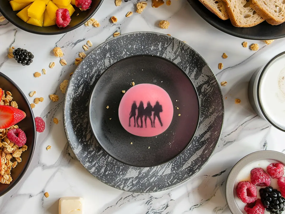 ▲韓國女團BLACKPINK明天將到高雄開演唱會，熱潮席捲高雄，各個餐廳也推出黑色與粉紅色相間的各式食物應援，像是高雄翰品酒店就有粉紅色豆沙包，將在早餐時段推出。（圖／高雄翰品提供）