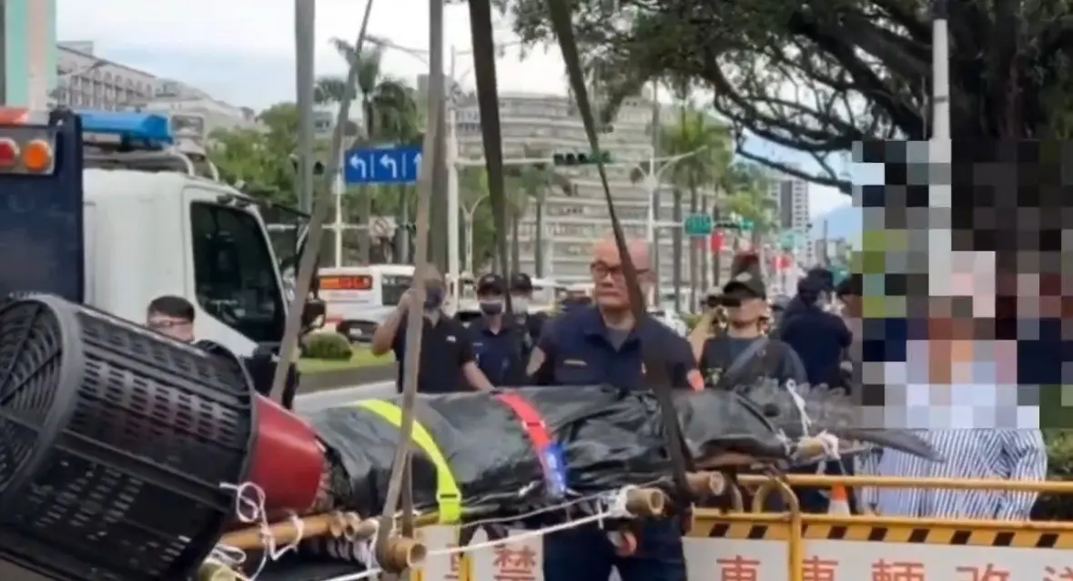 ▲有業者不滿農業部禁止一般民眾飼養河口鱷，今（17日）清晨攜帶河口鱷直衝立法院前陳情。（圖／翻攝畫面）