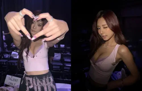 ▲子瑜火辣登維密秀！後台性感照全曝光　爆乳愛心火速吸85萬人讚爆。（圖／子瑜IG@thinkaboutzu）