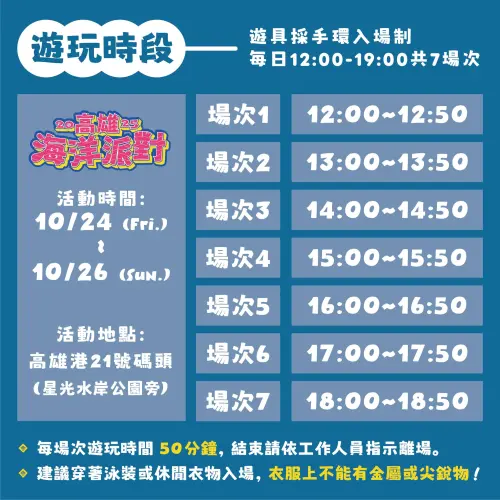 ▲「2025高雄海洋派對」場次一覽（圖／高雄海味地圖-高雄市政府海洋局 臉書）