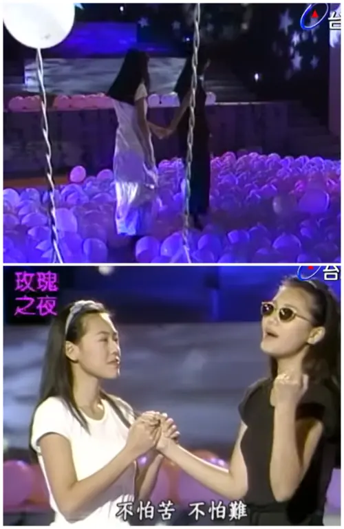 ▲19歲大S親自寫詞！〈姊妹情深〉30年前表演畫面曝光，小S（圖／TTV 台視官方頻道YouTube）