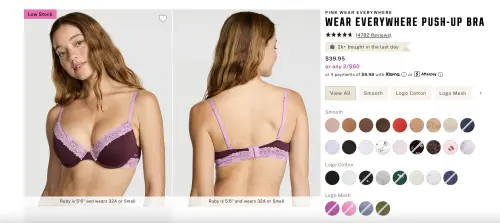 ▲子瑜同款內衣「Wear Everywhere Push-Up Bra」只要千元就能入手。（圖／翻攝自維多利雅的祕密官網）