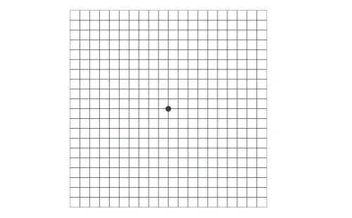 ▲阿姆斯勒方格表。黃斑部病變自我檢測。（圖／翻攝衛福部）