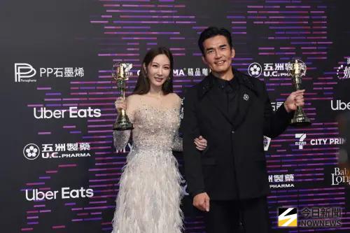 ▲曾莞婷（左）、楊一展（右）奪最佳男女配角獎。（圖／NOWNEWS攝影中心）