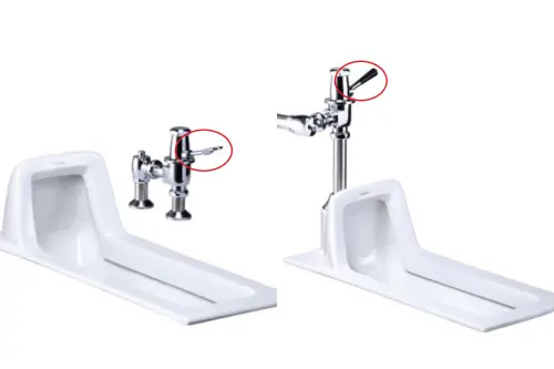 ▲目前台灣的蹲式馬桶按壓主要有分「手壓快沖、腳踏快沖」兩種類別，手壓按壓處呈現圓柱狀，腳壓則平坦又刻有止滑刻紋。（圖／翻攝摩登衛浴官網）